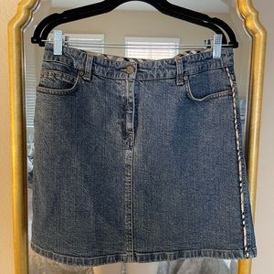 Burberry Denim Jean Skirt size 6 - Plaid piping